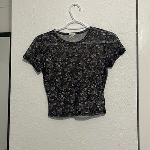 Floral see-through crop top
